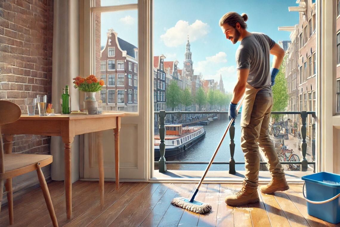 Balkon schoonmaken