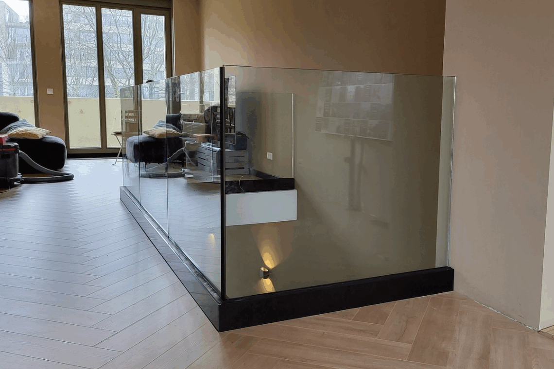 Vide balustrade met glas kopen