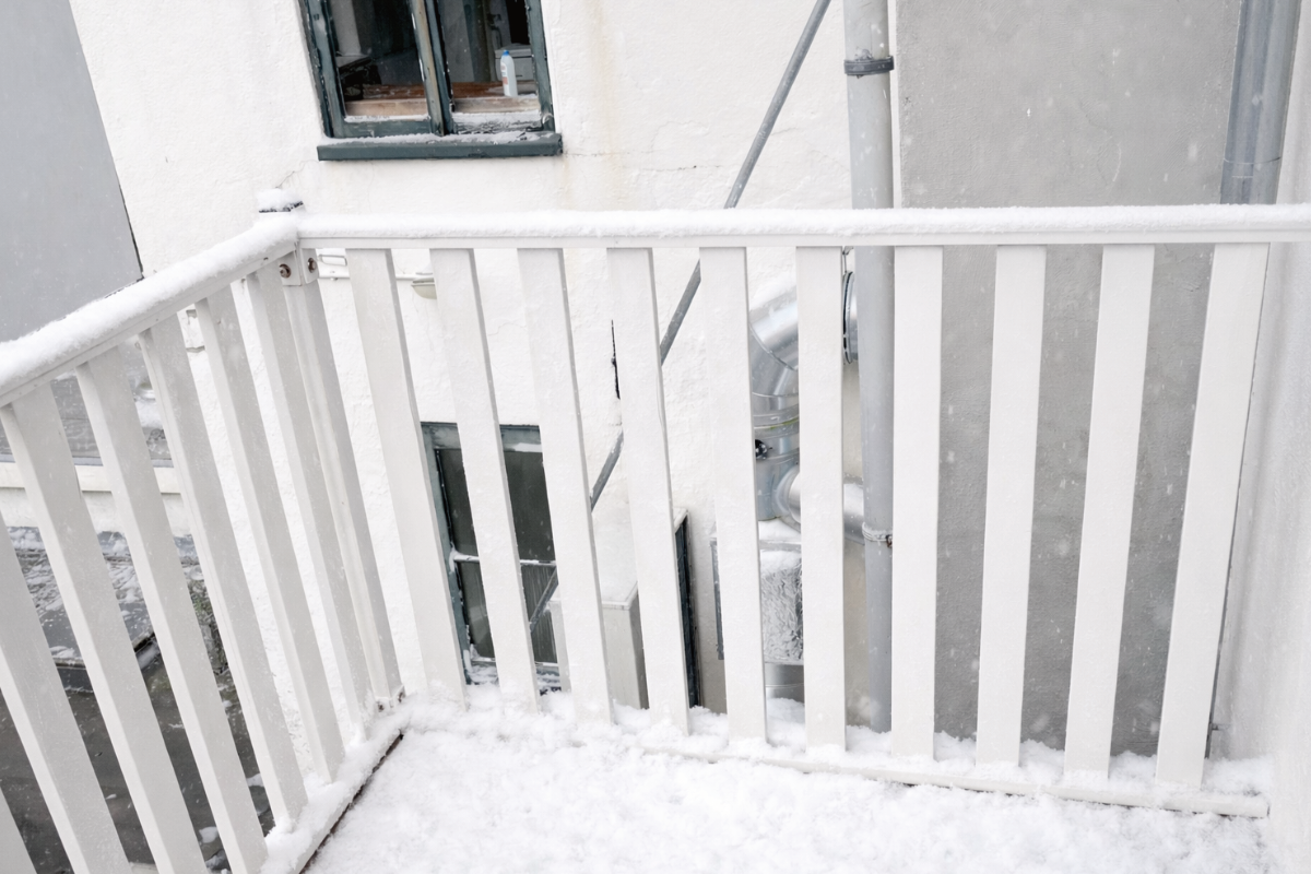 Kun je sneeuw op je balkon laten liggen? Dit moet je weten voordat je besluit niets te doen