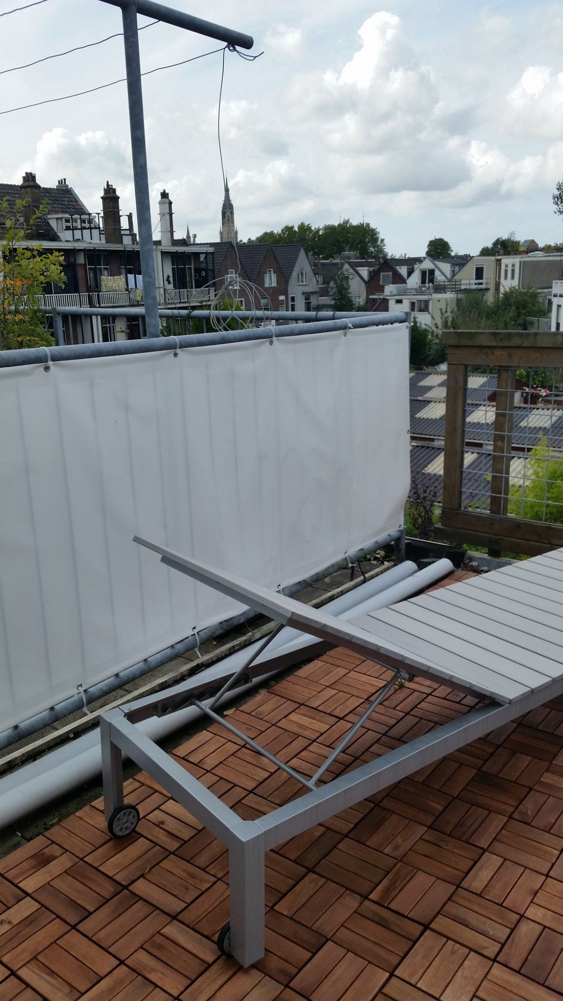 Balkondoek uitgespreid om te drogen